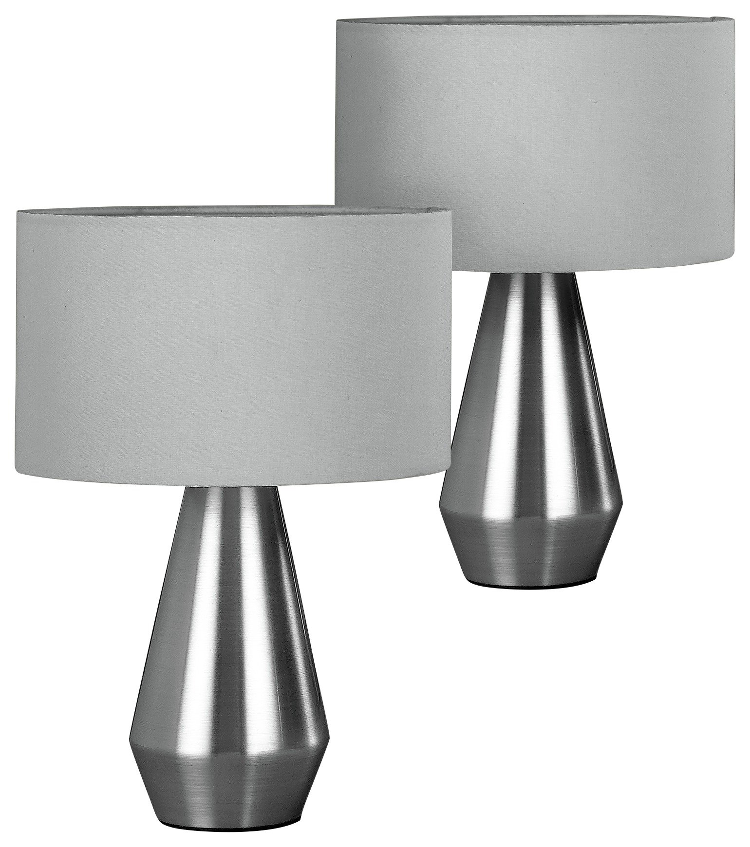 pair of grey table lamps