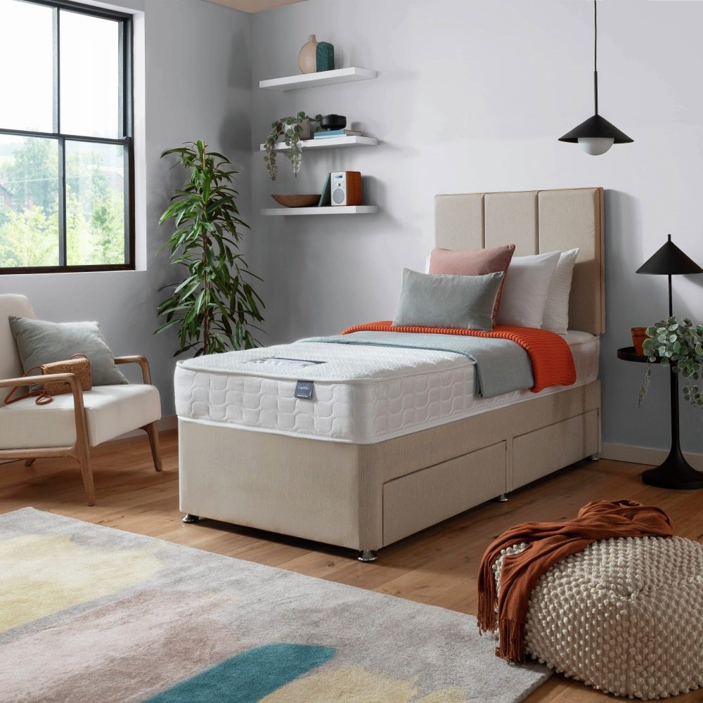 Buy Silentnight Hatfield Single Memory Divan Bed Sand Divan