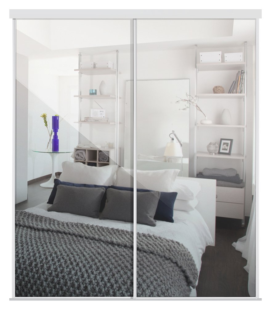 Spacepro White Frame Mirror Sliding Door Kit W1793mm
