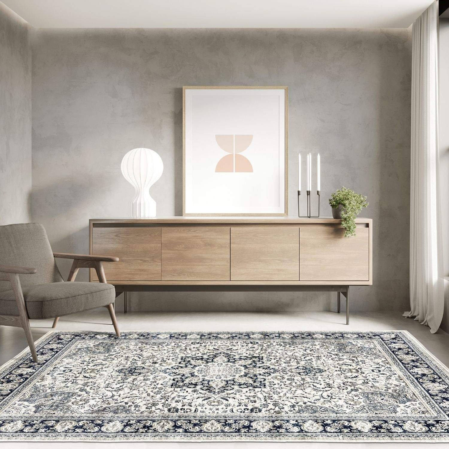 The Rugs Grey Classical Heritage Steel Rug - 120 x 160cm