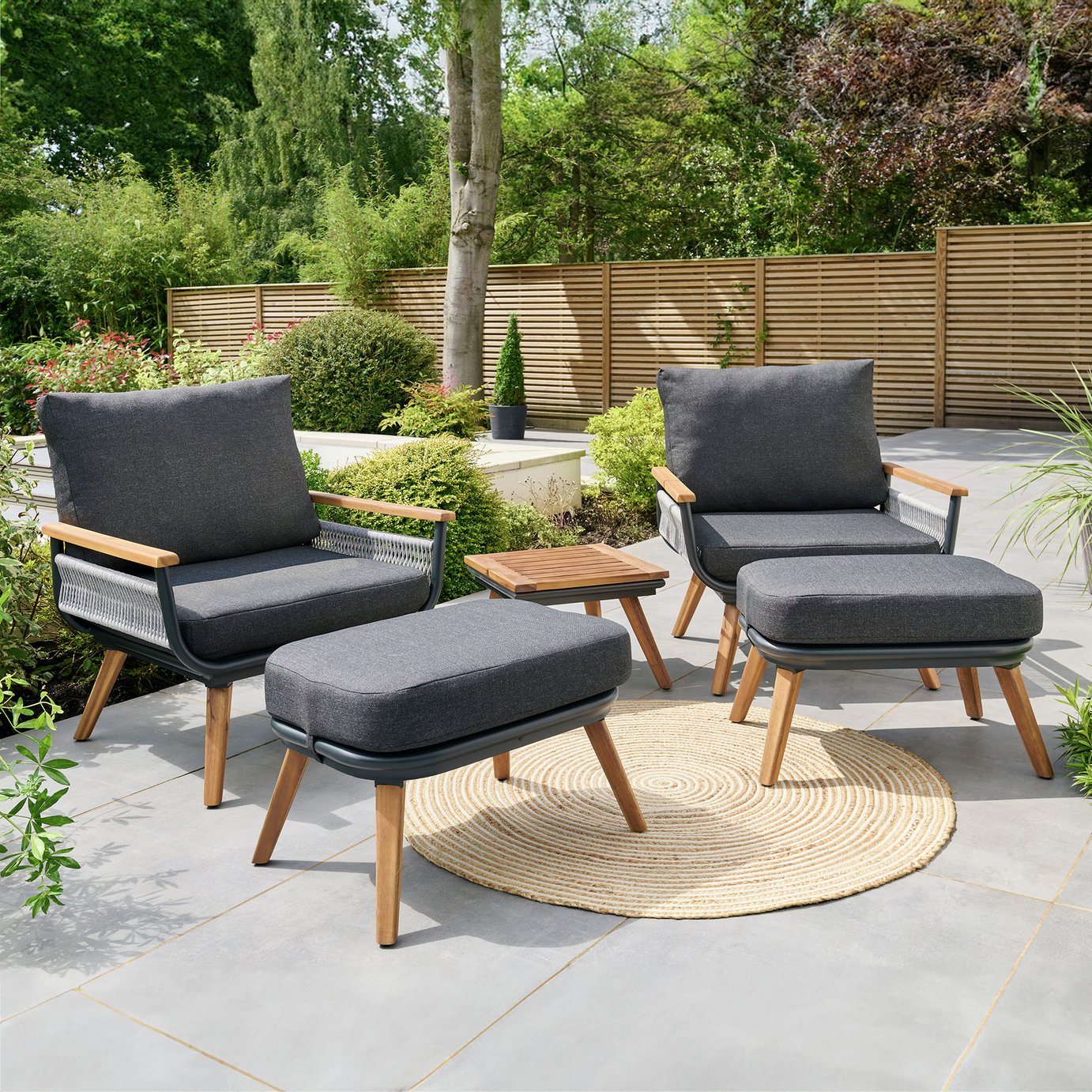 Norfolk Leisure Kimoro 2 Seater Garden Bistro Set - Grey