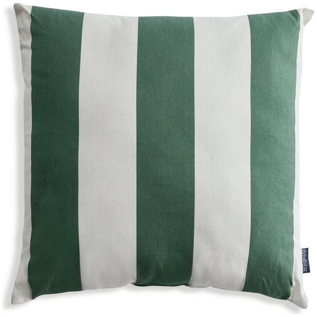 Buy Habitat Stripe Outdoor Cushion Green Outdoor cushions