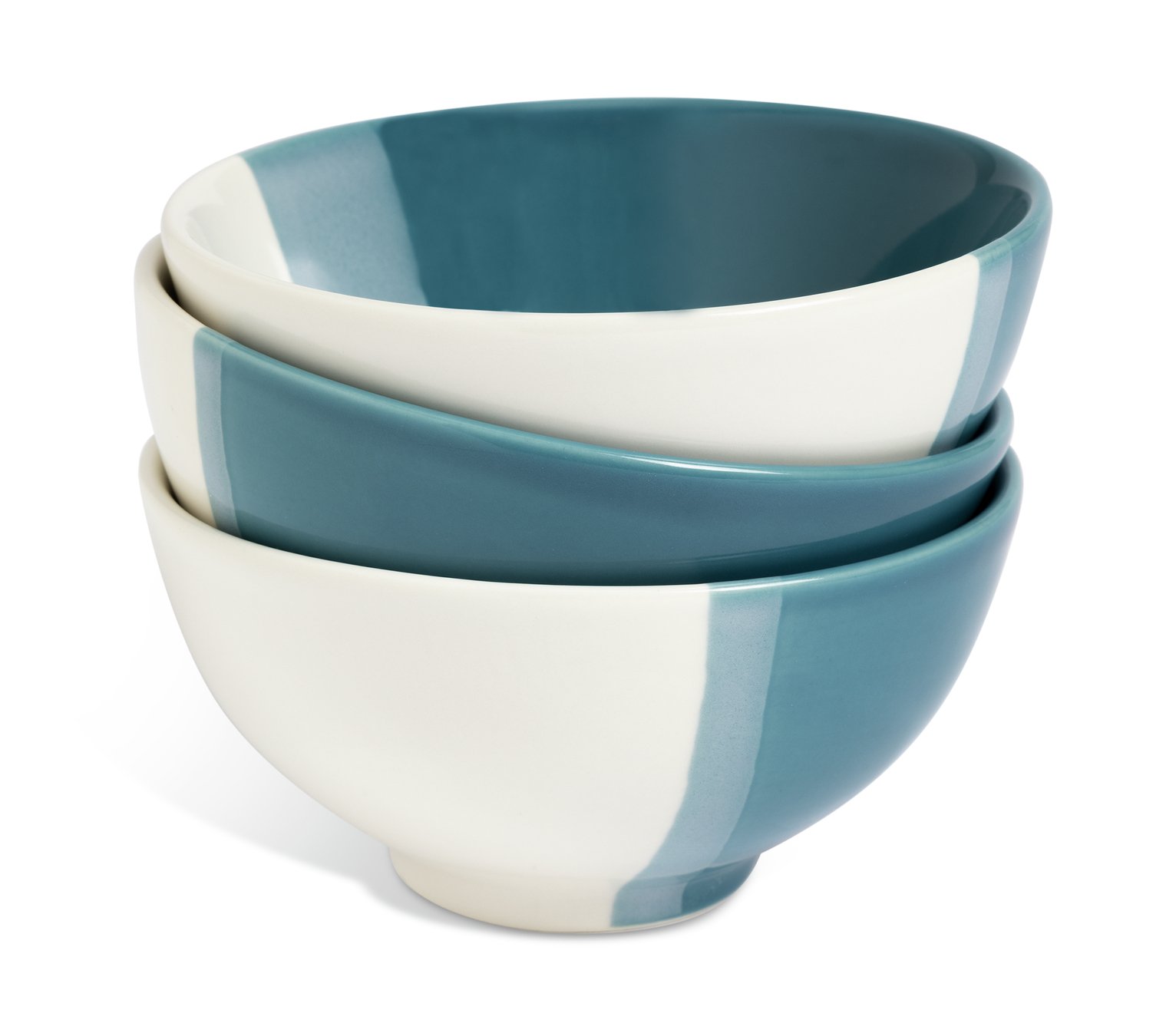 Habitat Dipped Set of 3 Stoneware Nibble Bowls