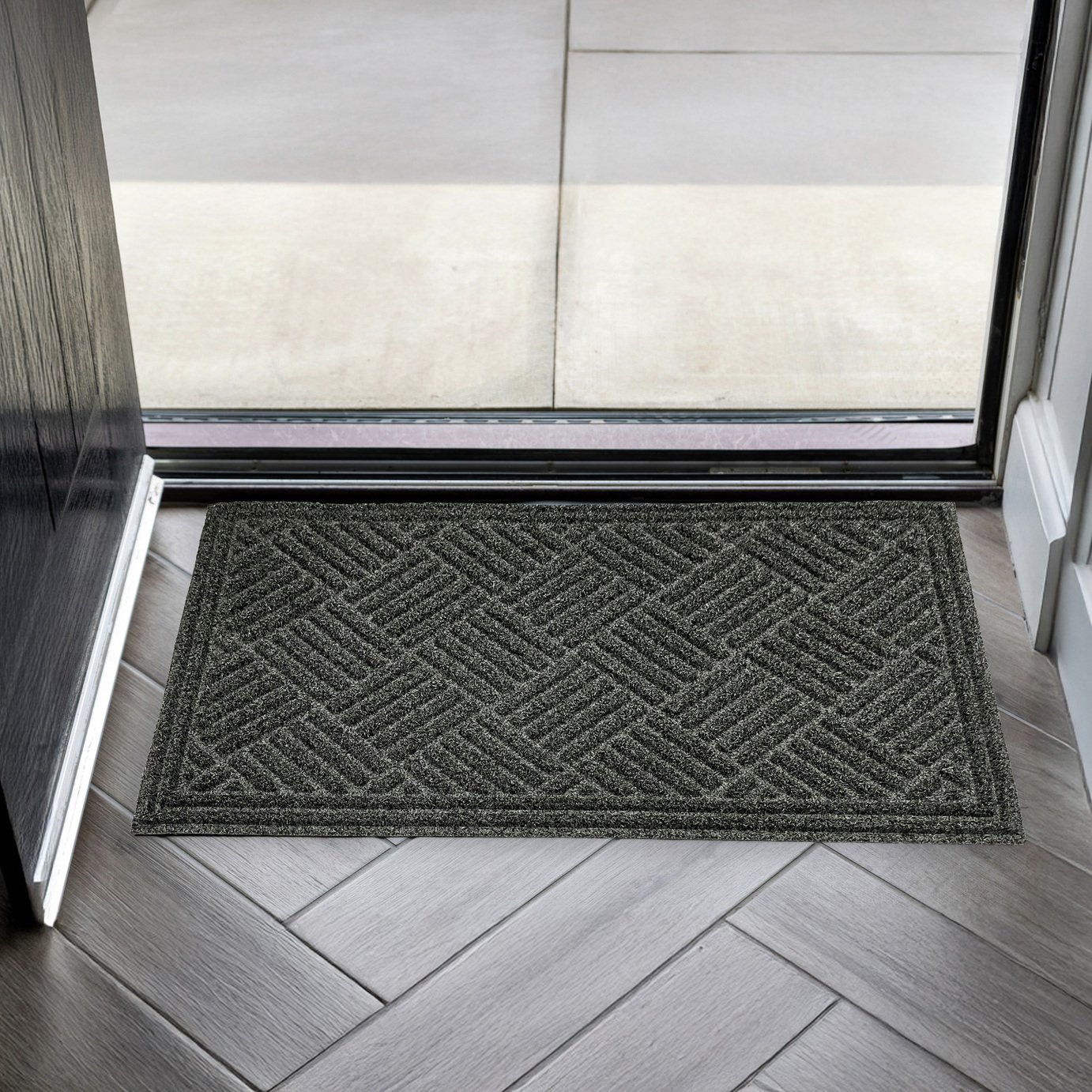 Mighty Mats Scratchy Scrape Grey Doormat - 45x75cm