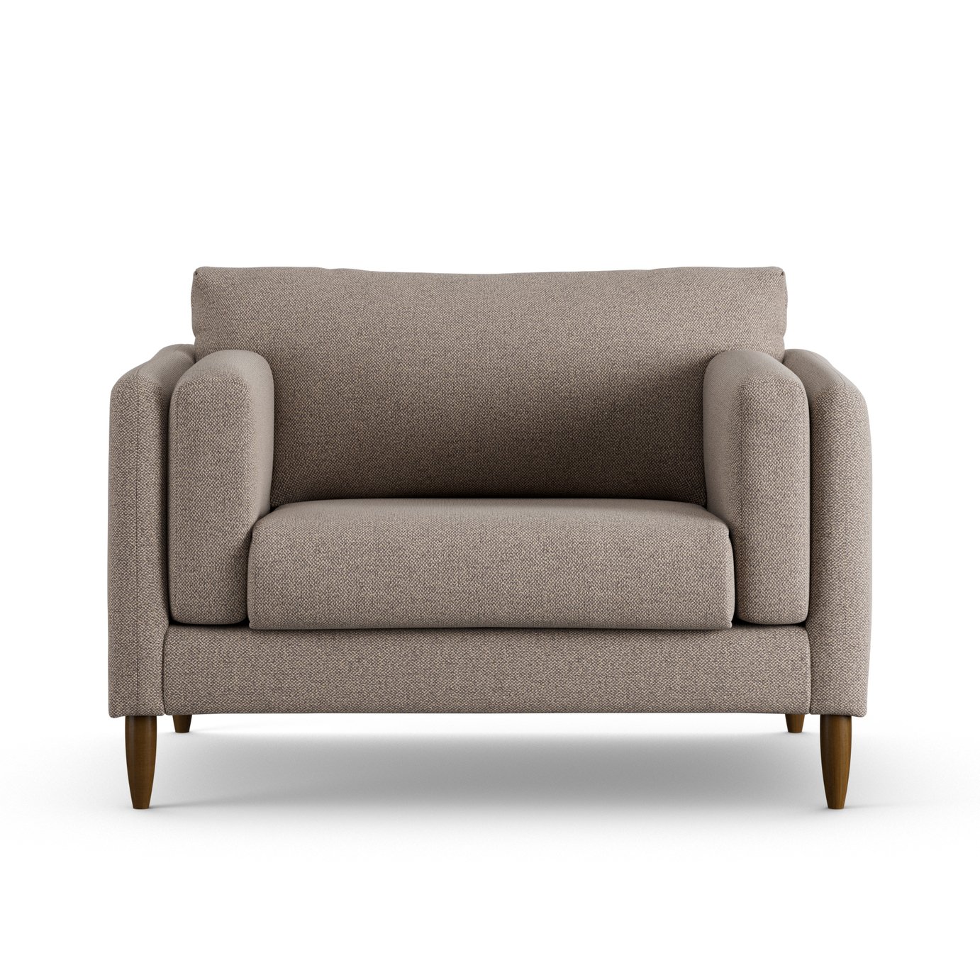 Habitat Newington Fabric Cuddle Chair - Mocha - Dark Leg