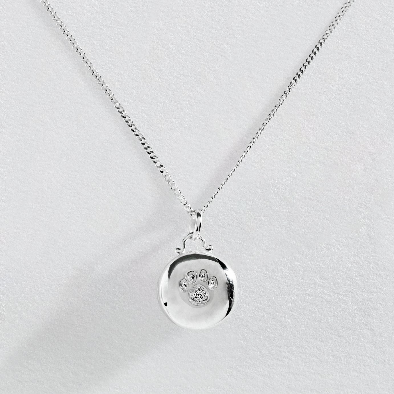 Revere Sterling Silver Pawprint Photo Locket Pendant 