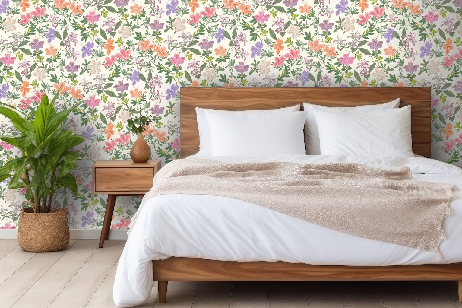 RHS Springtime Serenade Cream Wallpaper 