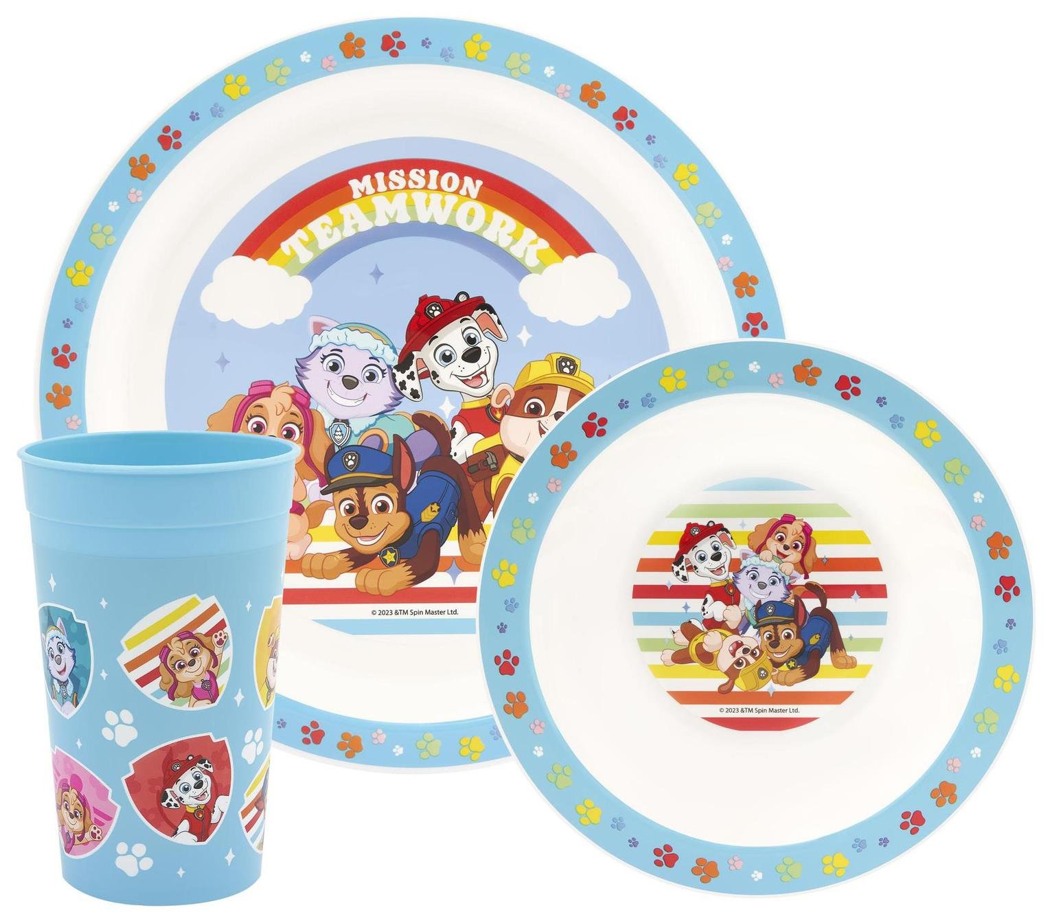 Paw Patrol Kids Plastic Dinner Set - Blue