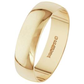 Revere 9ct Gold D-Shape Wedding Ring - 5mm