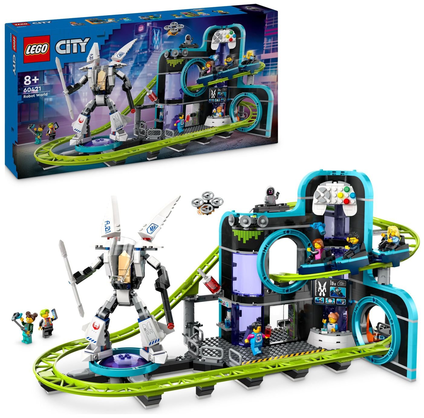 LEGO City Robot World Roller-Coaster Park Creative Toy 60421