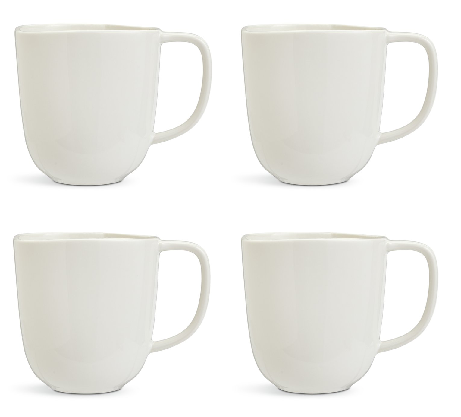 Habitat x Scion Set of 4 Stoneware Mugs - White