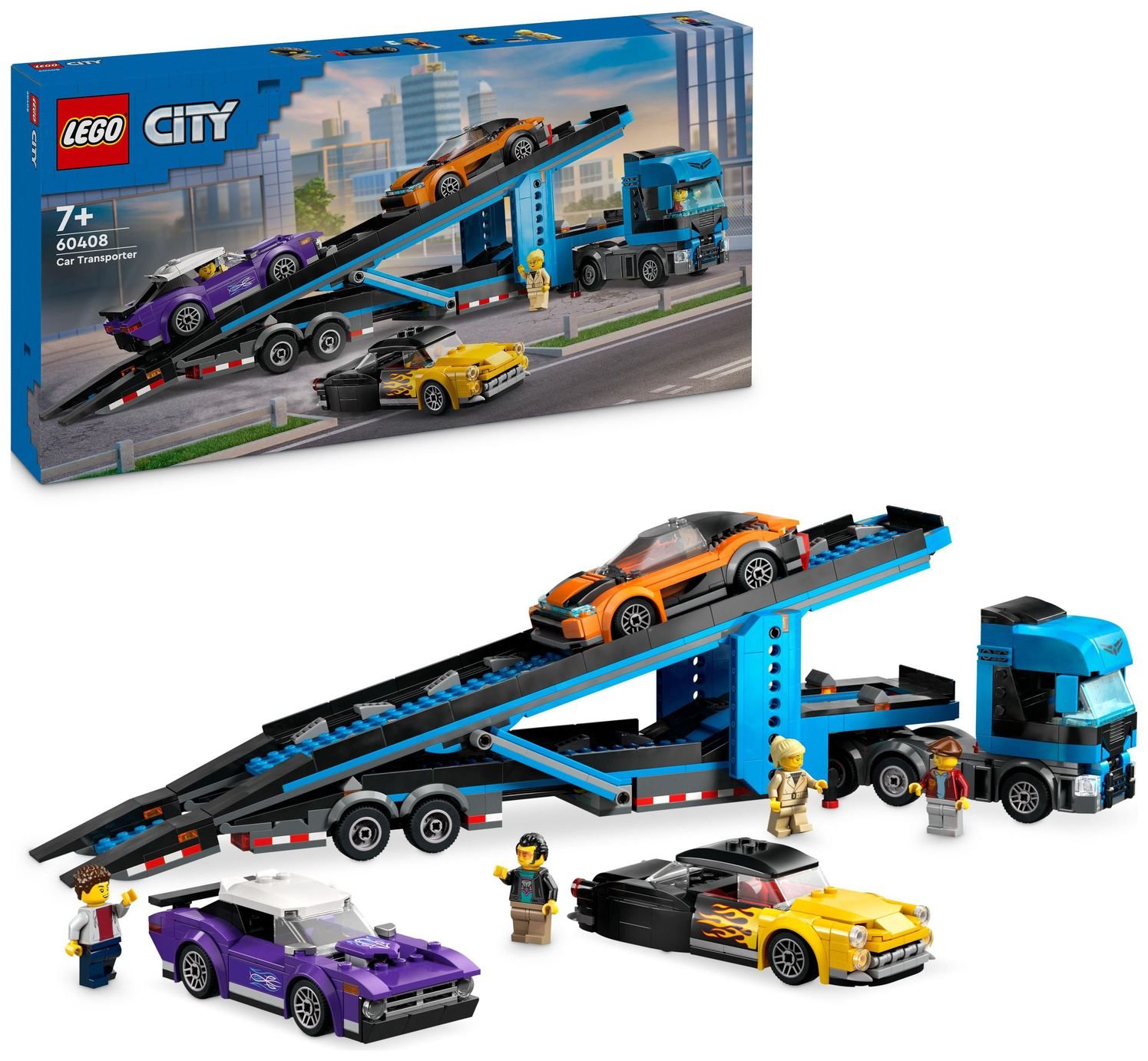 LEGO City Car Transporter Truck with Sports Cars Toy 60408