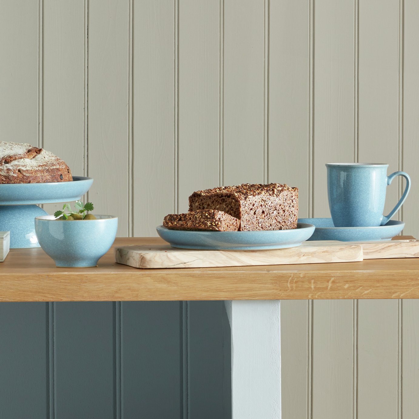 Denby Elements Set of 4 Stoneware Mugs - Blue