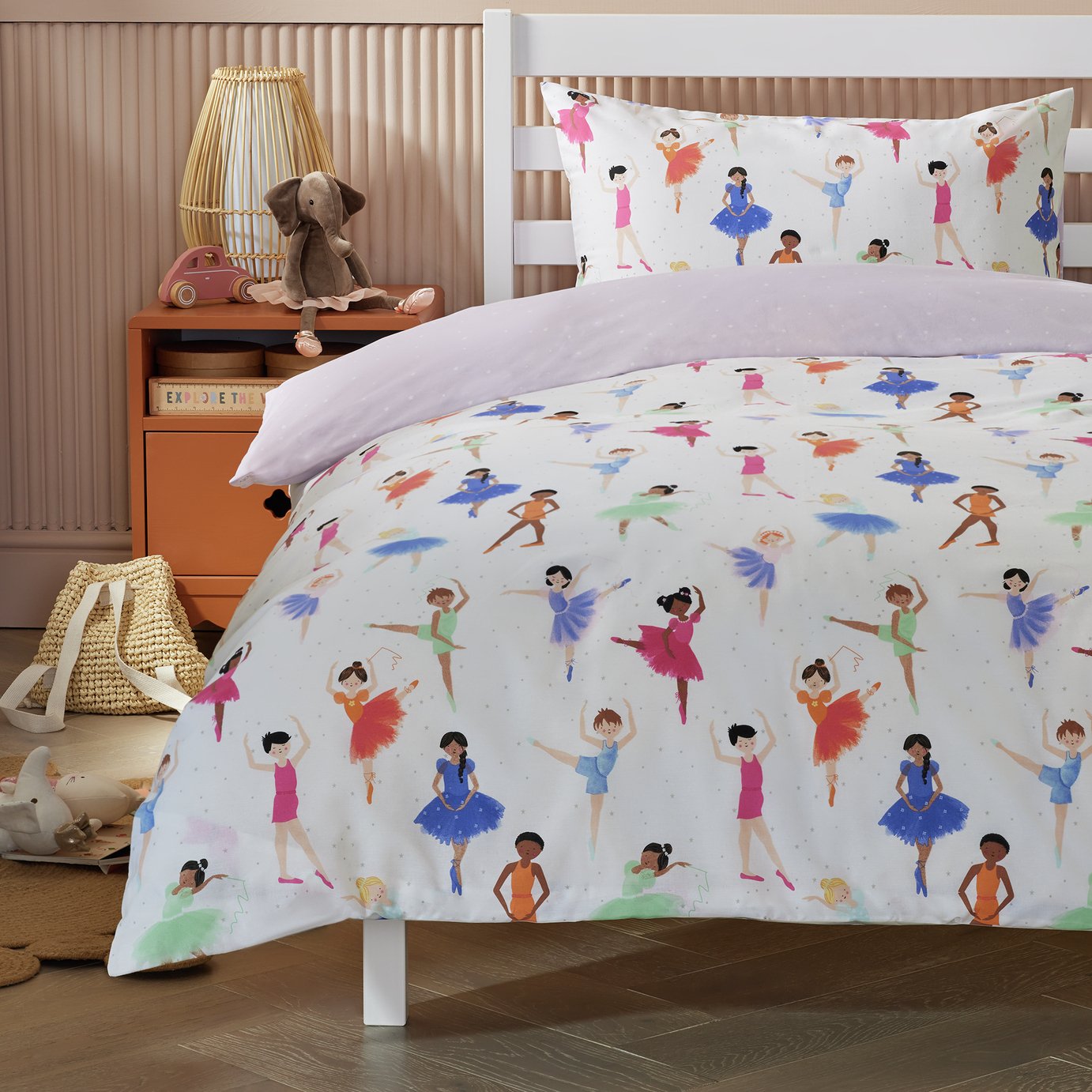 Argos Home Dancers White Kids Bedding Set - Single