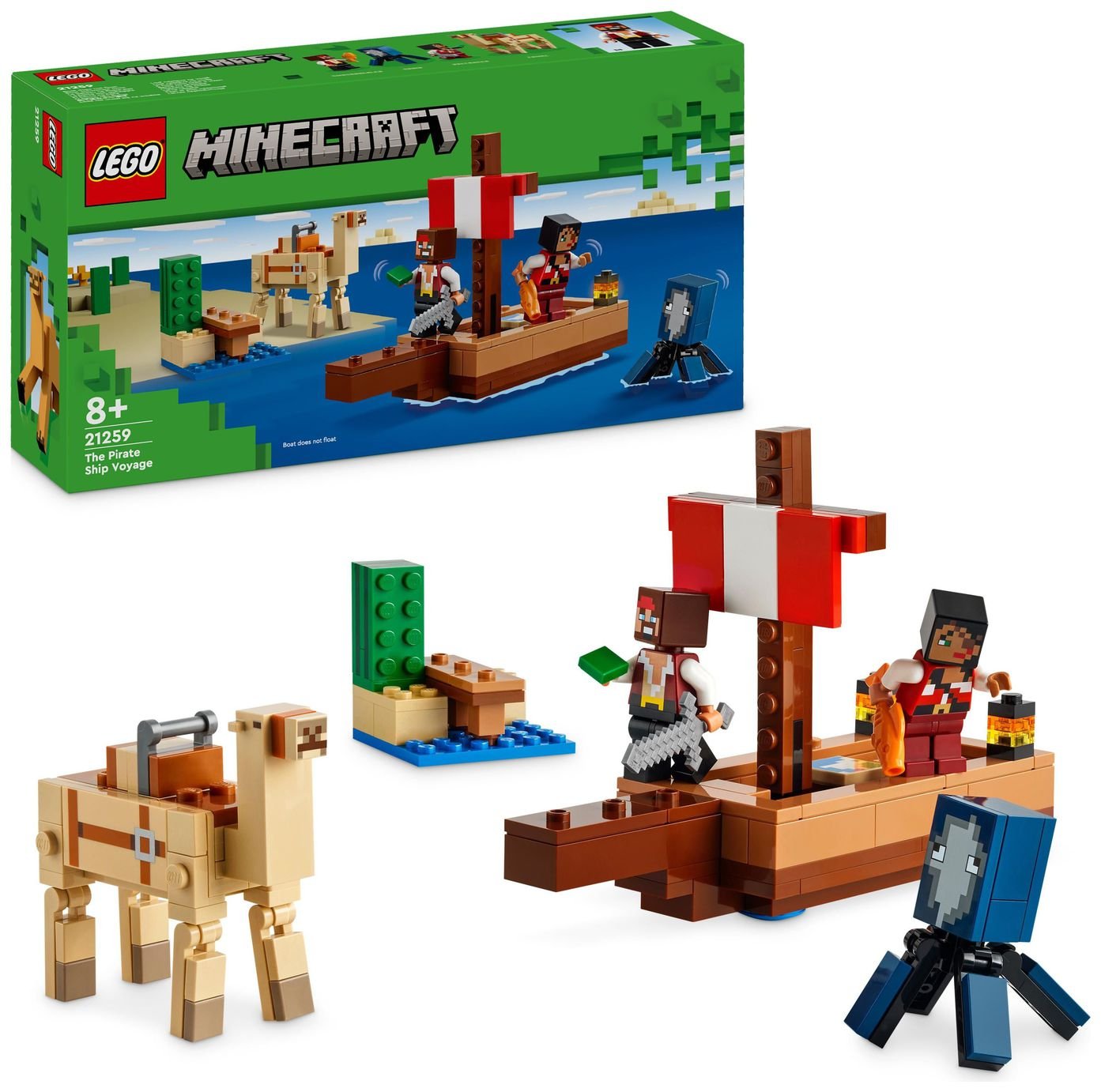 LEGO Minecraft The Pirate Ship Voyage Building Toy Set 21259