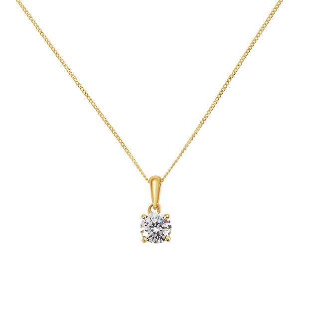 Buy Revere 9ct Gold 4 Claw Pendant Necklace Pendant Necklace Womens Necklaces Argos
