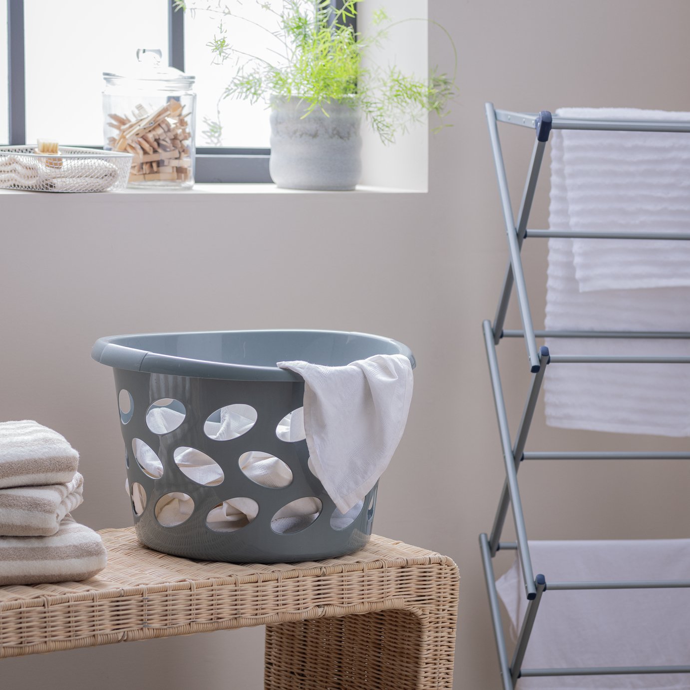  Home Essentials 30 Litre Laundry Basket - Grey