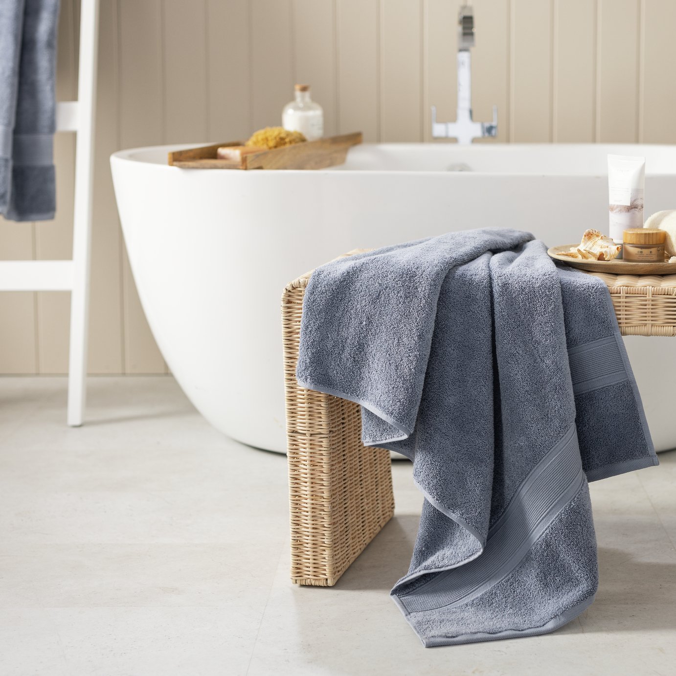 Habitat Supersoft Bath Towel - Rustic Blue