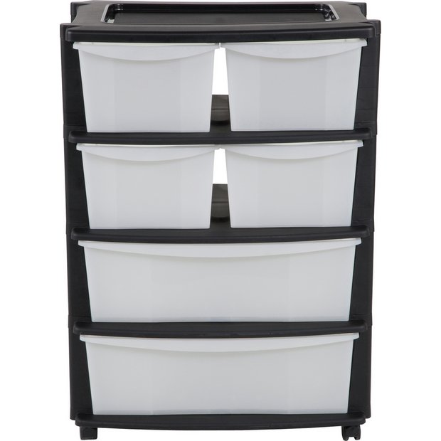 Buy Argos Home 6 Drawer Black Plastic Wide Tower Storage Unit