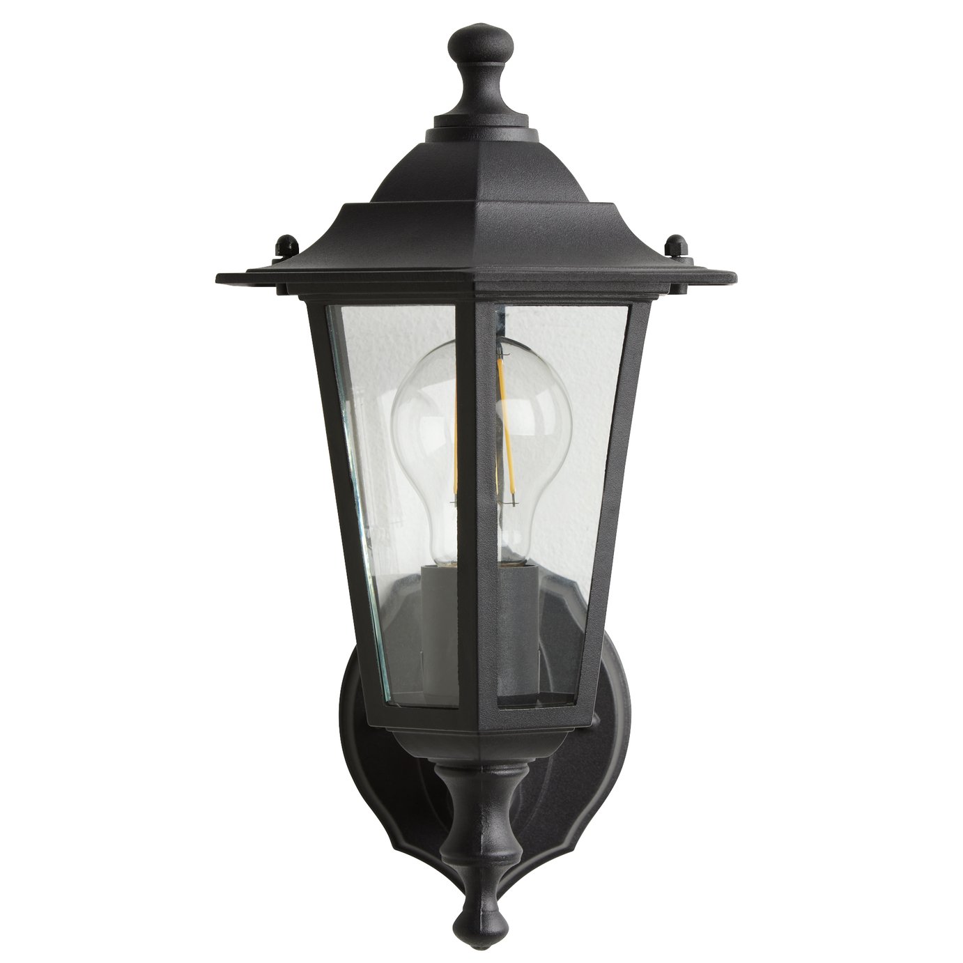 Black Outdoor LED Wall Lantern