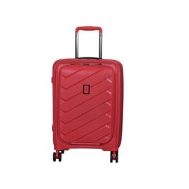 IT Luggage Pocket 8 Wheel Hard Cabin Suitcase - Red