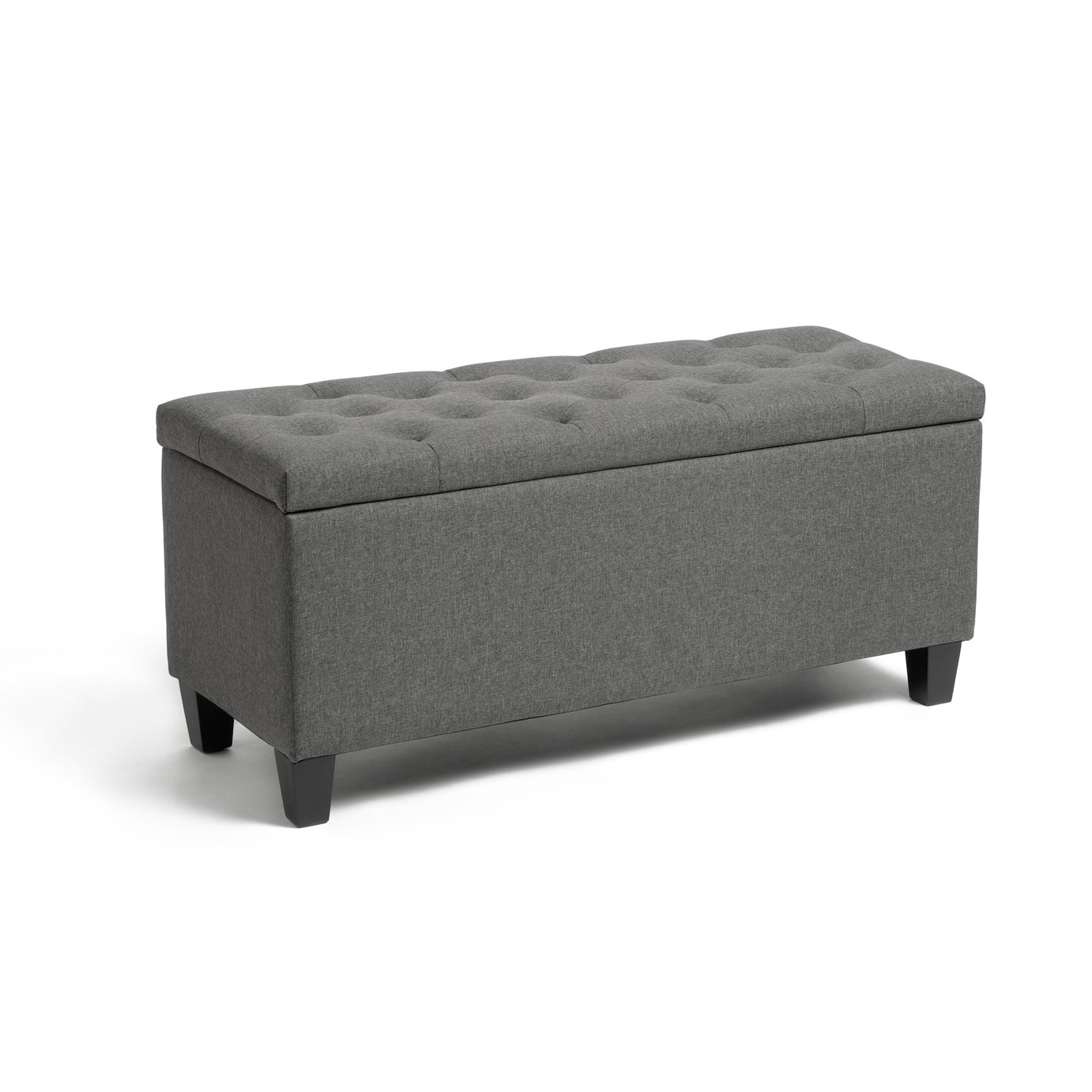 Argos Home Fabric Large Storage Ottoman - Grey