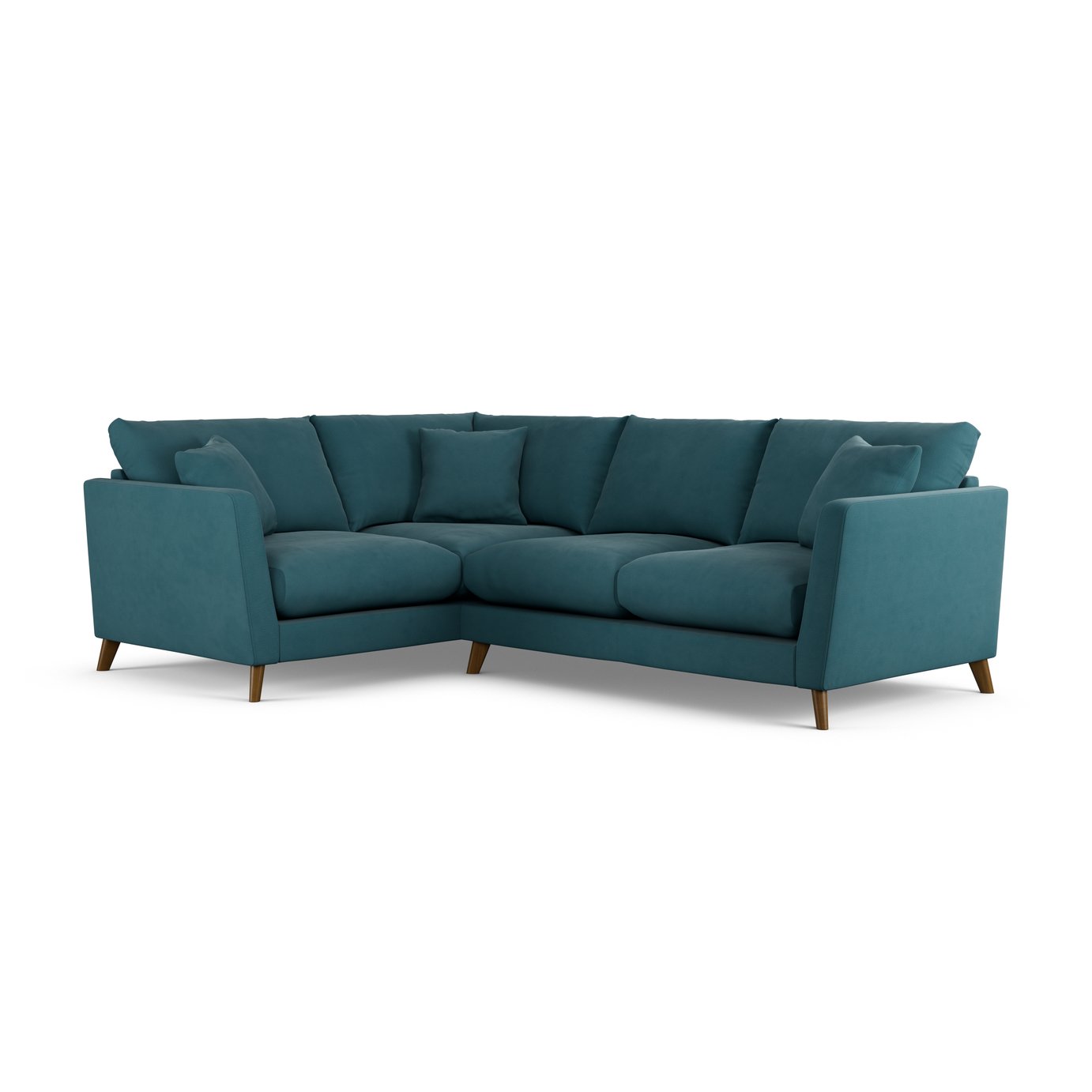 Habitat Lomond Left Hand Corner Sofa - Teal - Dark Leg