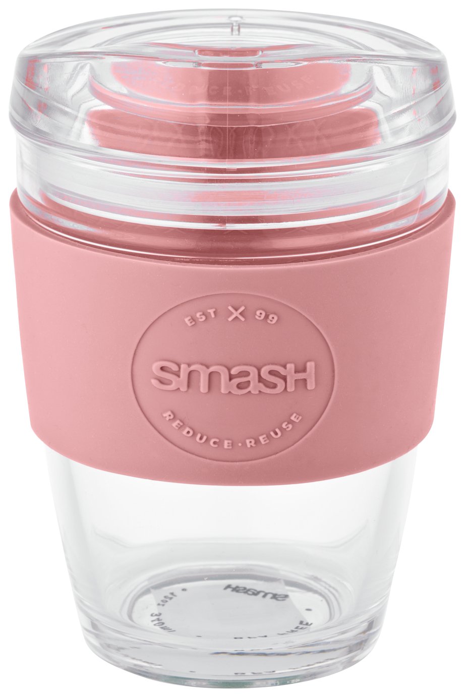 Smash Pink Glass Coffee Cup - 340ml