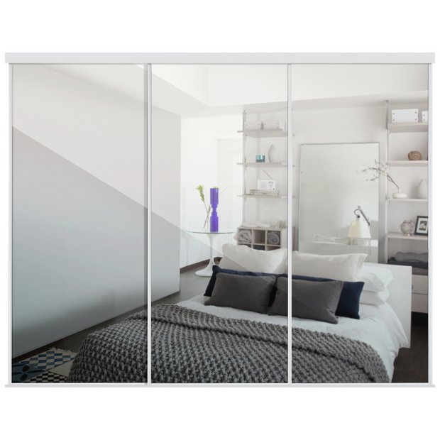 Buy Sliding Doors And Track W2672 White Frame Mirror Sliding