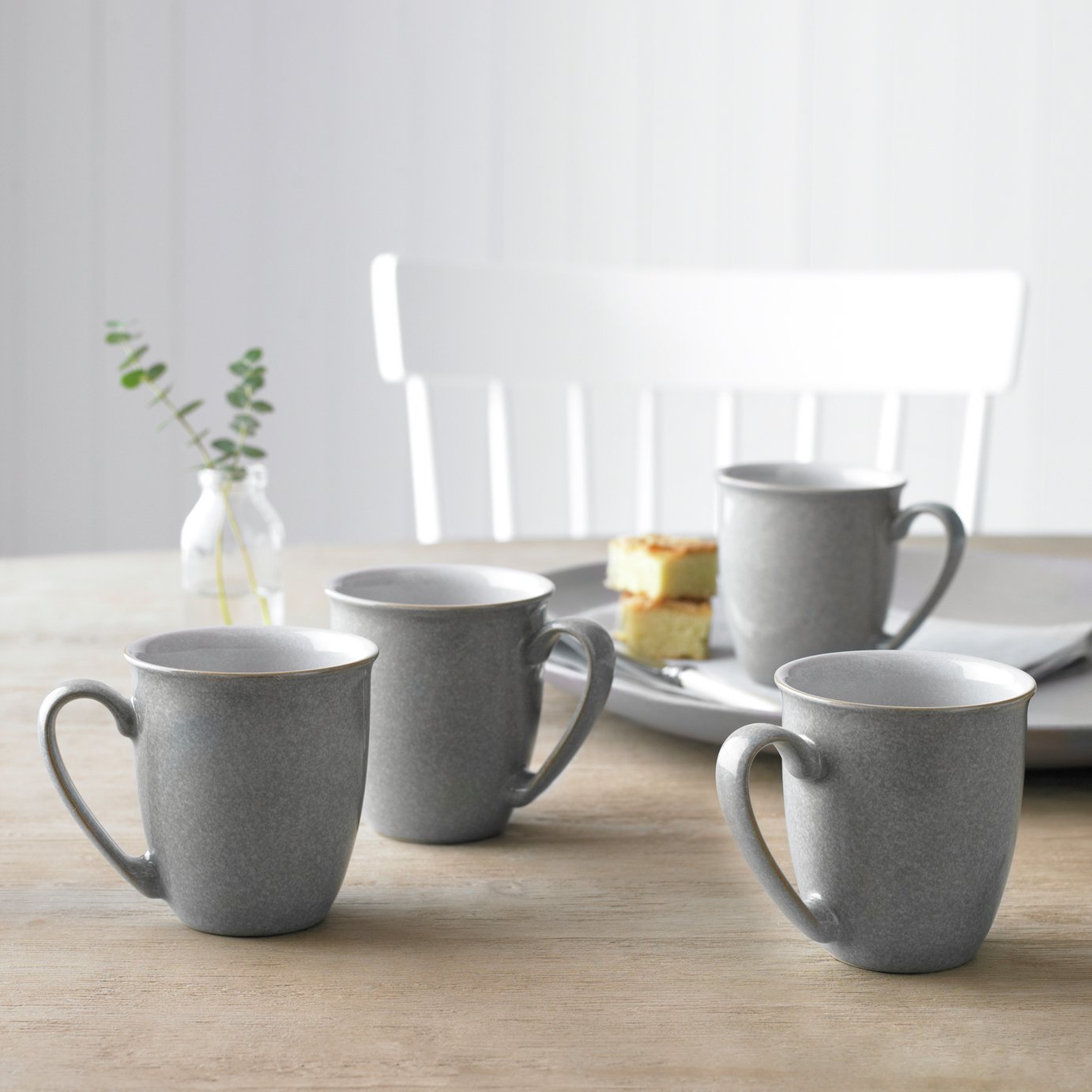 Denby Elements Set of 4 Stoneware Mugs - Grey