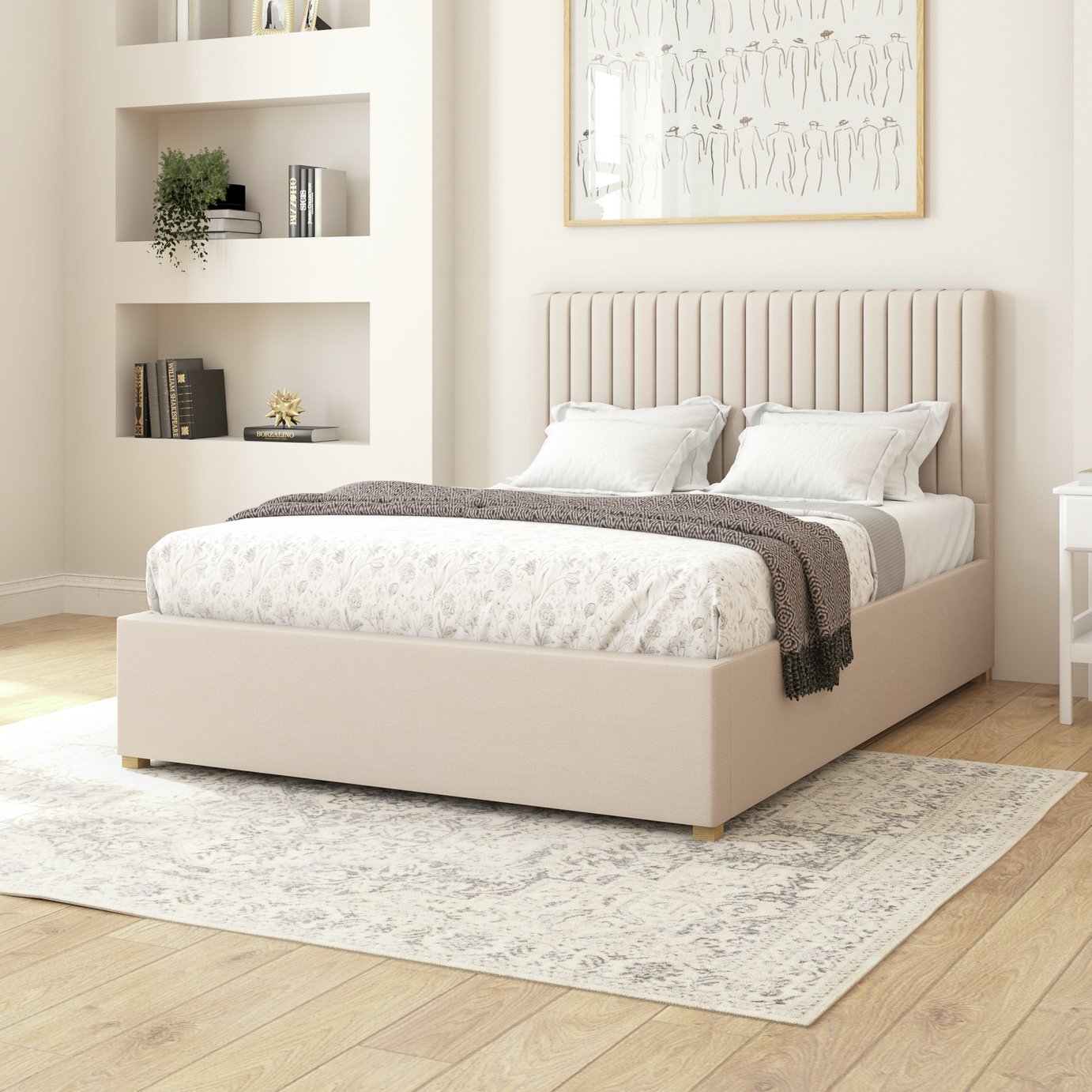Aspire Grant Velvet Adjustable Bed Frame with Mattress