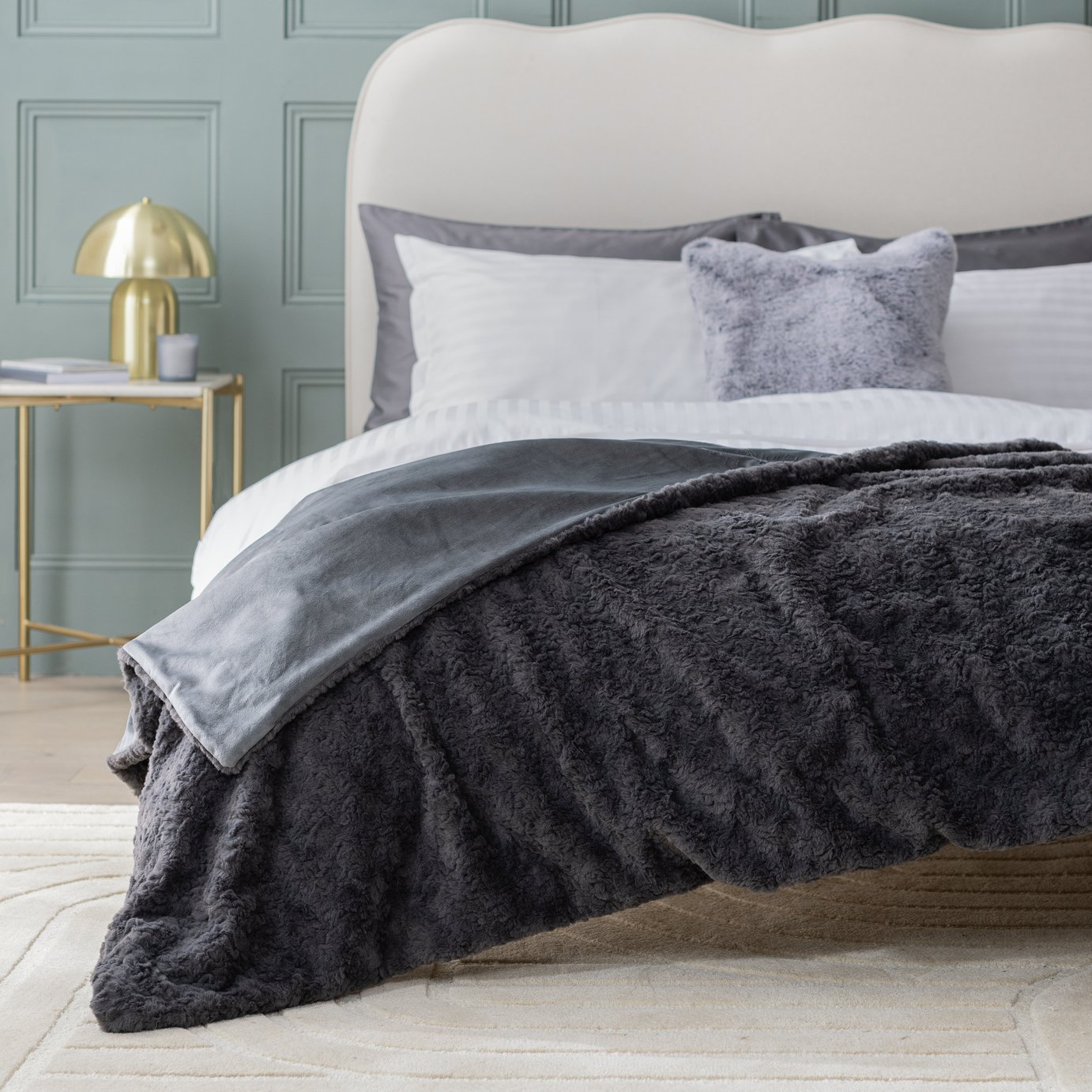 Habitat Faux Fur Textured Throw