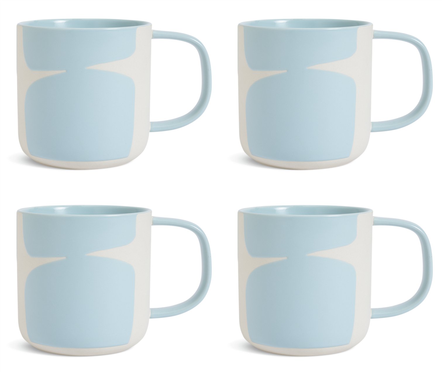 Habitat x Scion Lohko Set of 4 Stoneware Mugs - Blue