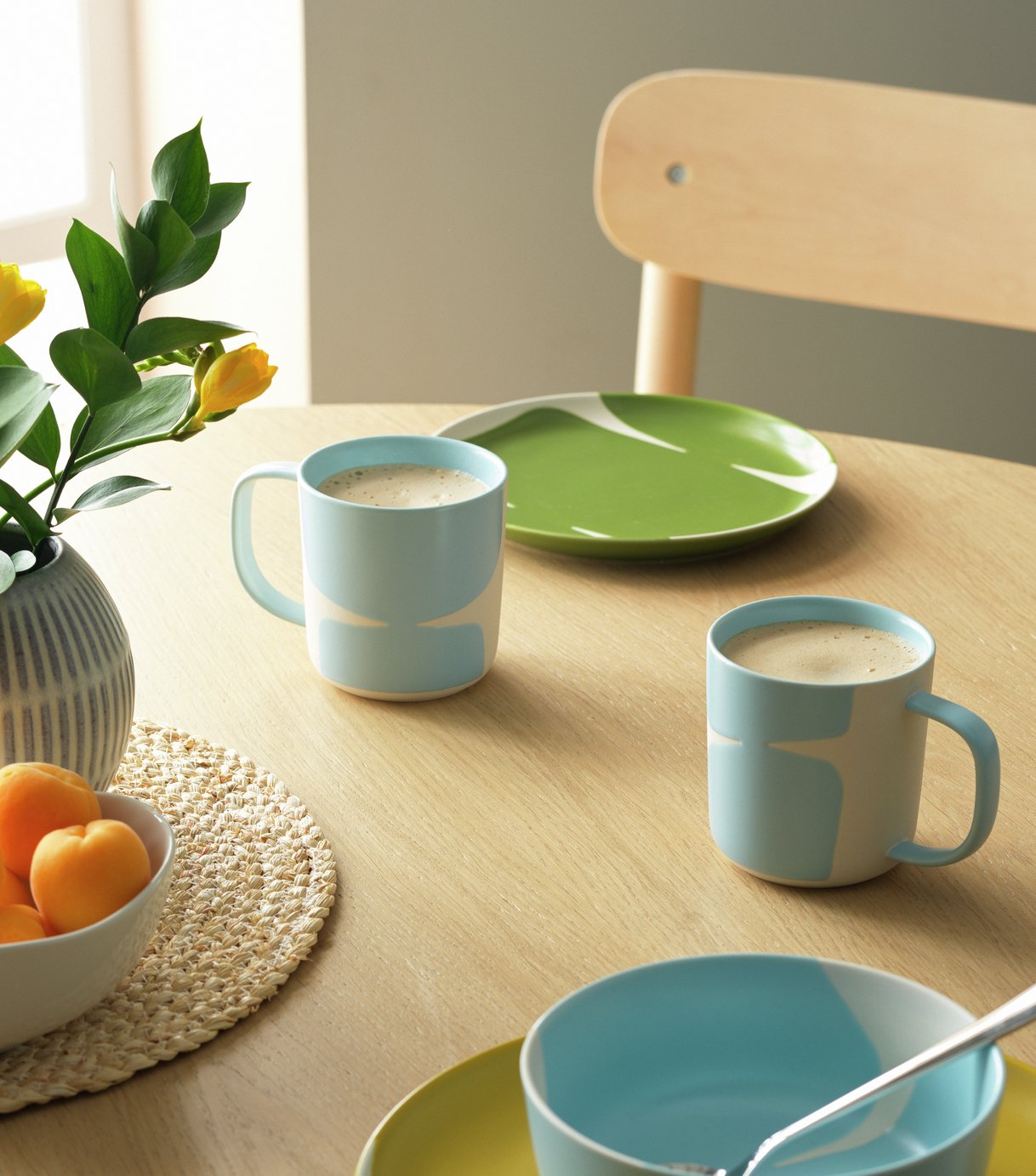 Habitat x Scion Lohko Set of 4 Stoneware Mugs - Blue