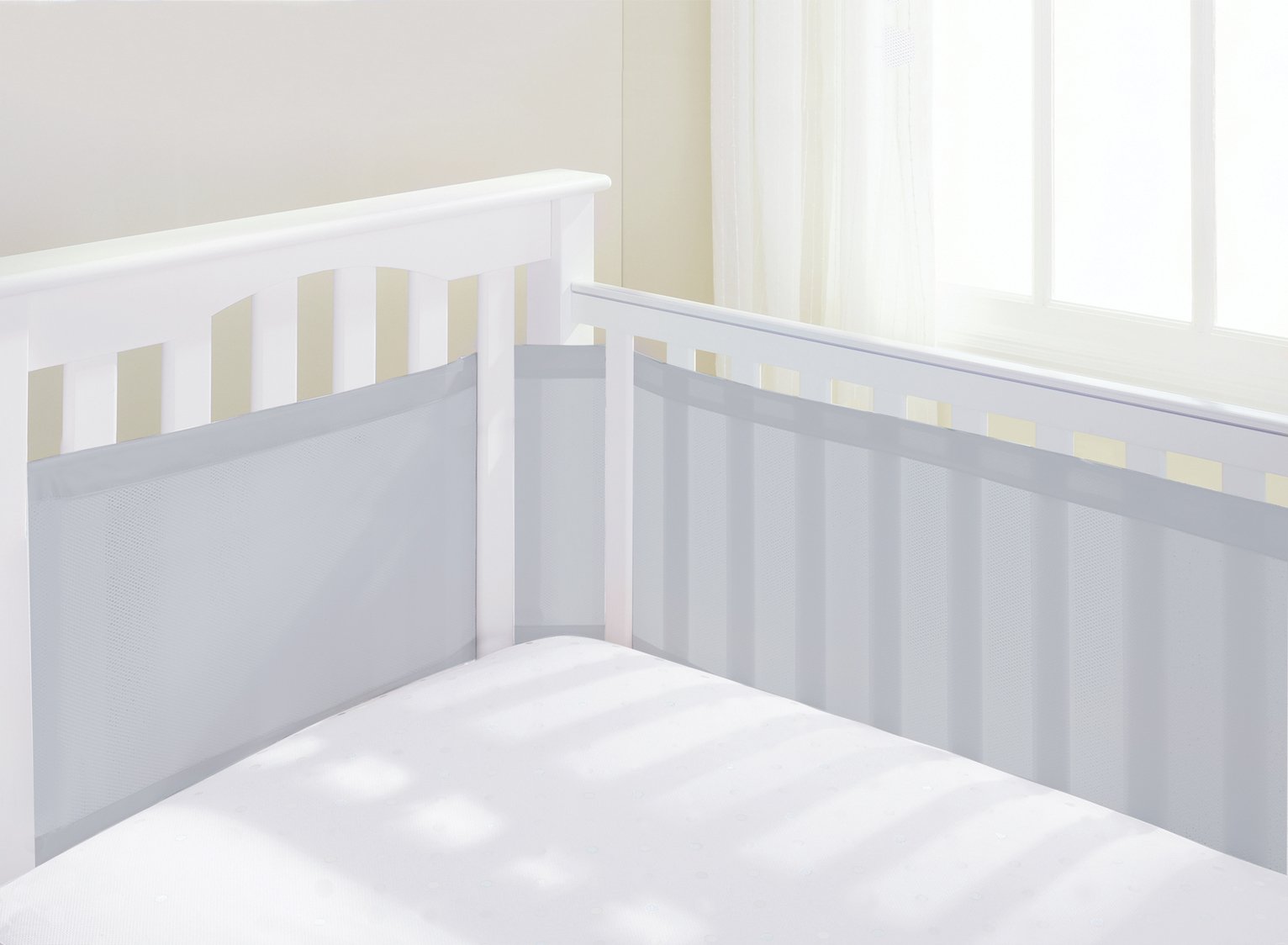 BreathableBaby 4 Sided Airflow Cot Liner - Grey