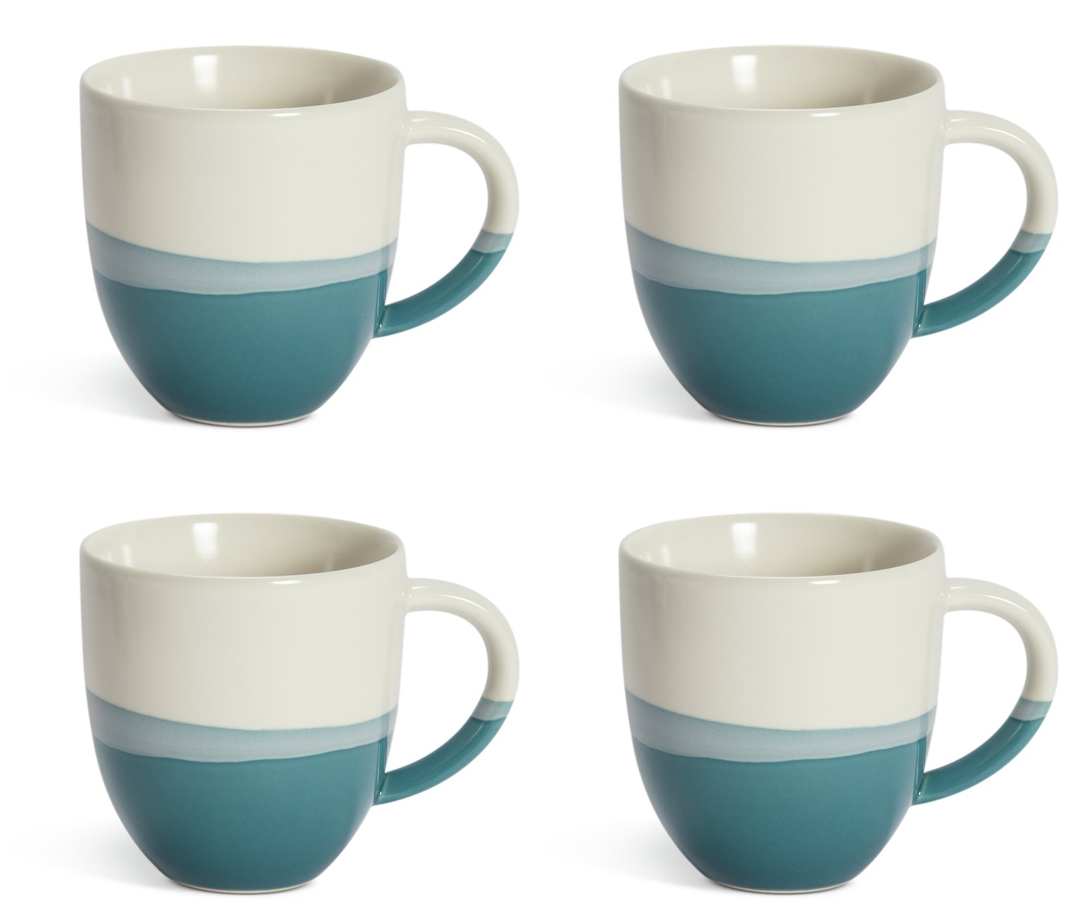 Habitat Dipped Set of 4 Stoneware Mugs