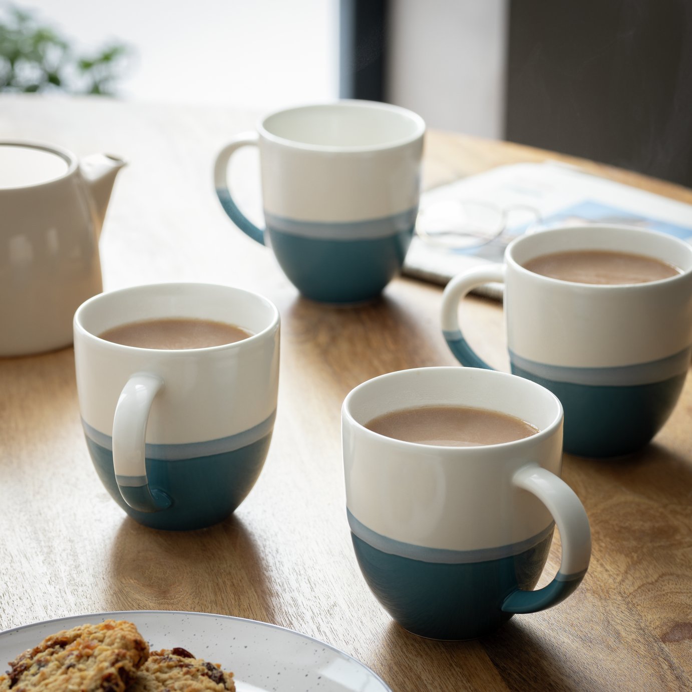Habitat Dipped Set of 4 Stoneware Mugs