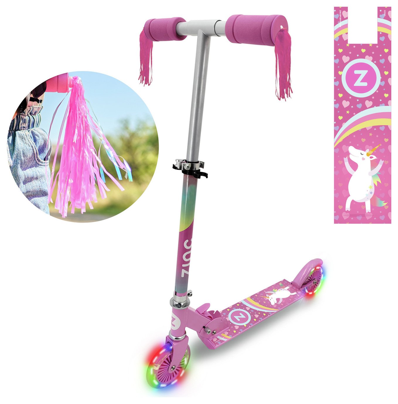 Zinc Explorer Unicorn Foldable 2 Wheel Scooter 