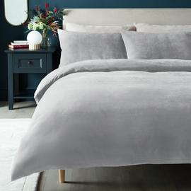 Buy Argos Home Slinky Fleece Grey Bedding Set Single Duvet cover sets Argos