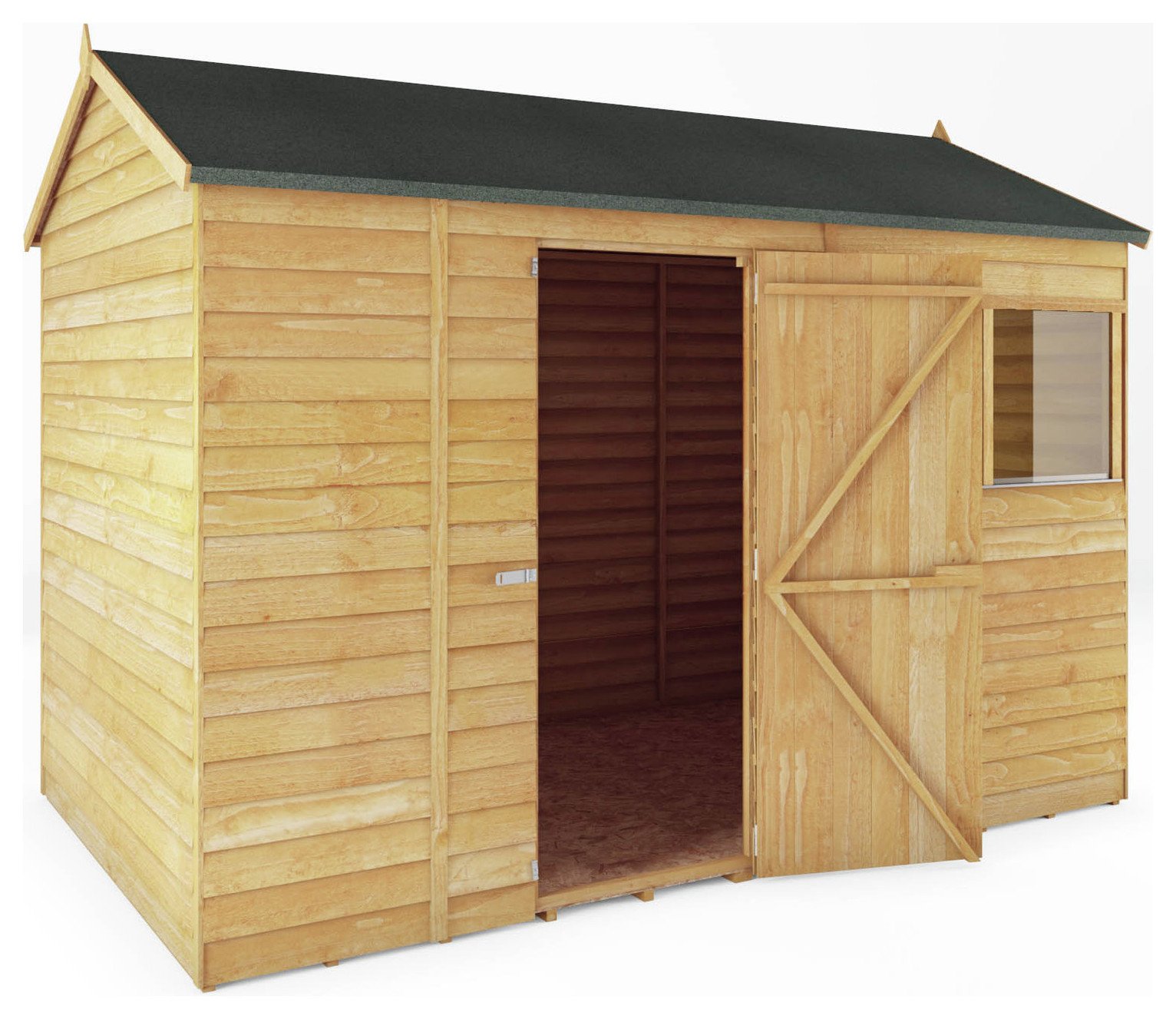 Mercia Overlap Reverse Apex Shed - 10 x 6ft