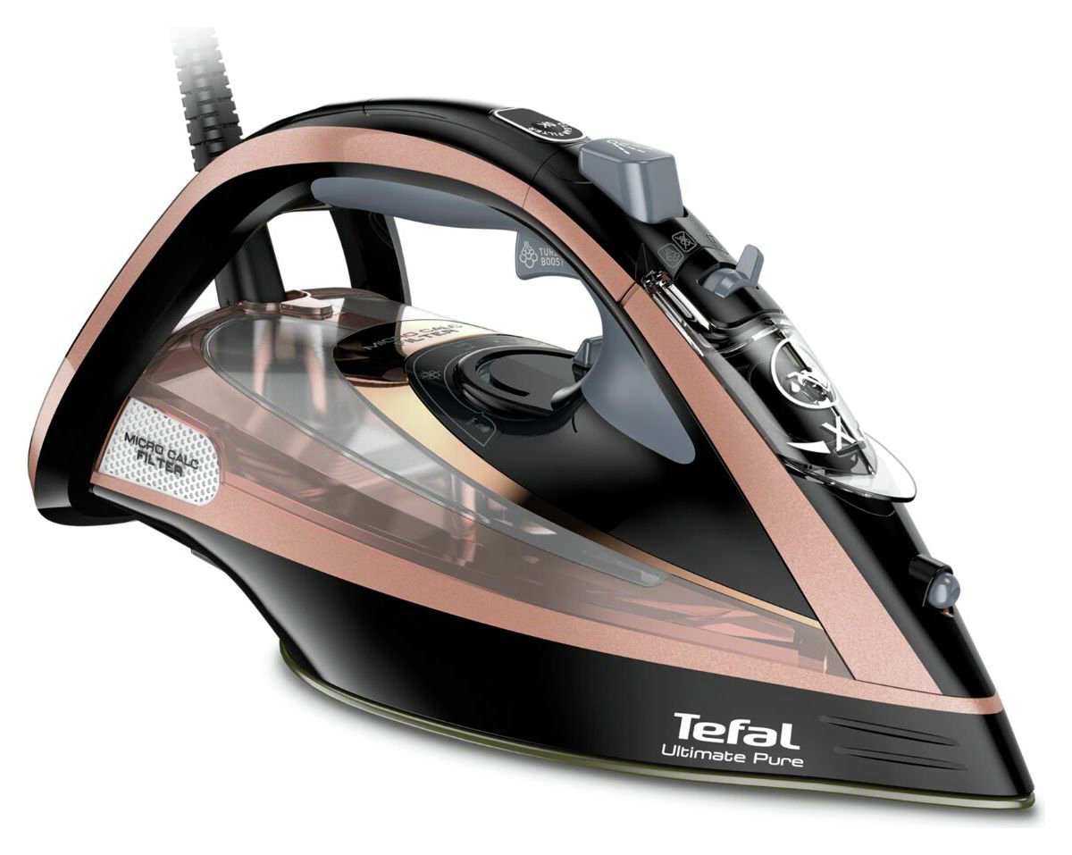 Tefal Ultimate Pure FV9845 Steam Iron - Black & Rose Gold