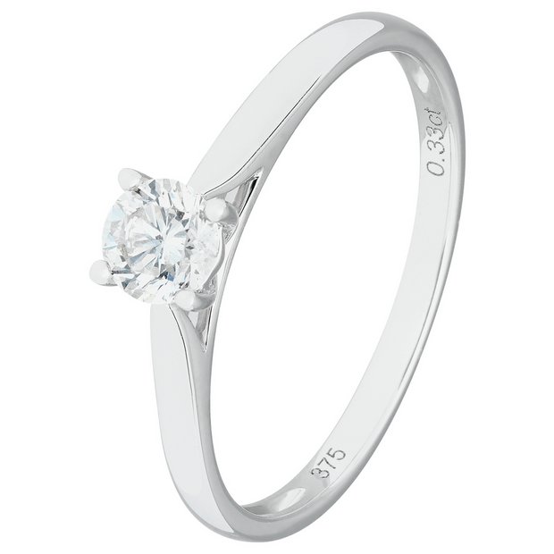 Buy Revere 9ct White Gold 0.33ct Diamond Engagement Ring T Womens rings Argos