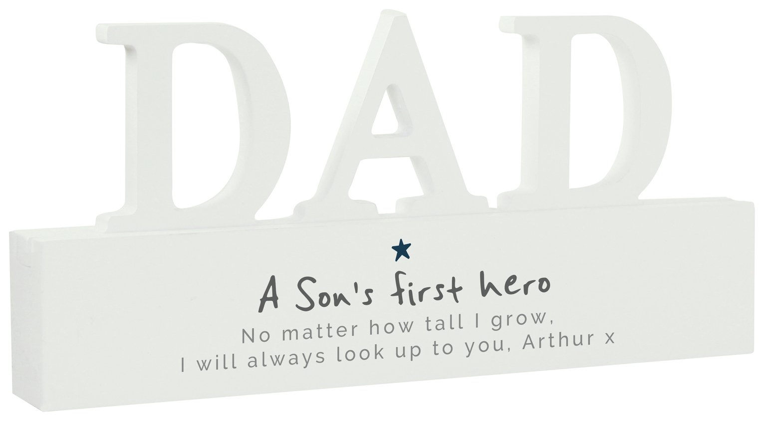 Personalised Message Son's First Hero Dad Wooden Ornament