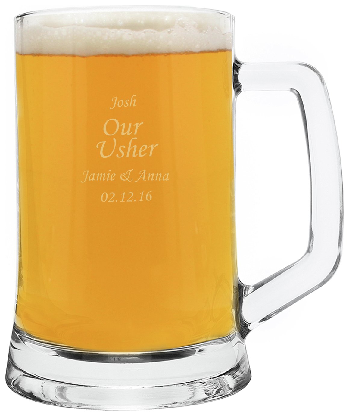 Personalised Message Engraved Pint Stern Tankard Glass