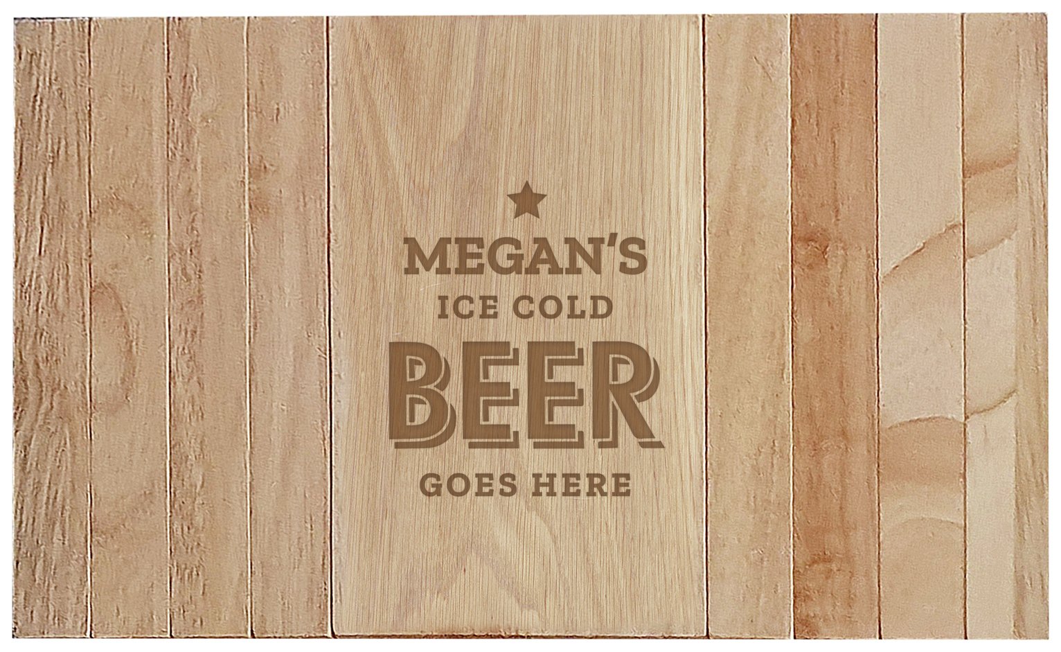 Personalised Message Beer Goes Here Wooden Sofa Tray
