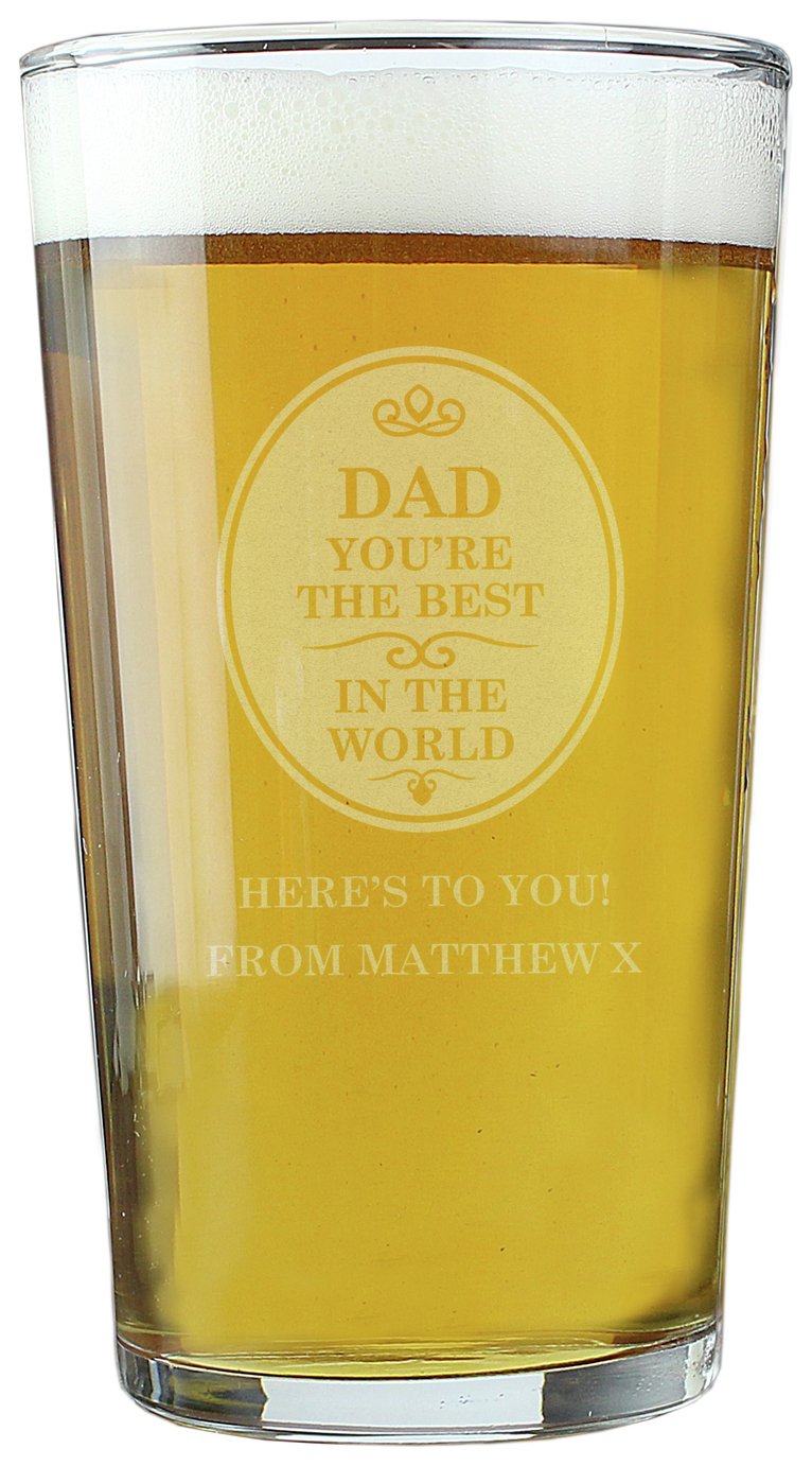 Personalised Message The Best In The World Pint Glass
