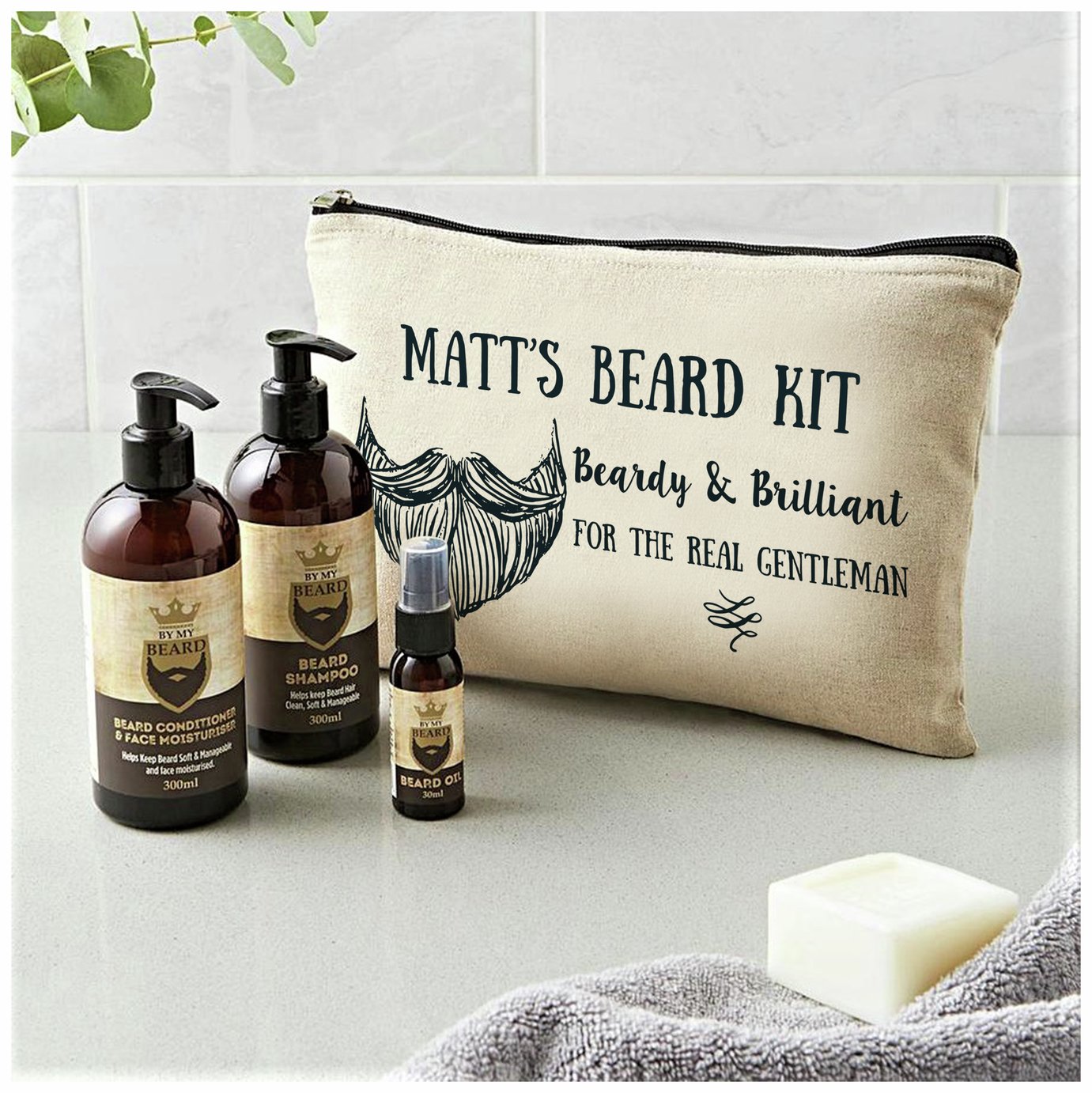 Personalised Message Beardy And Brilliant Beard Kit