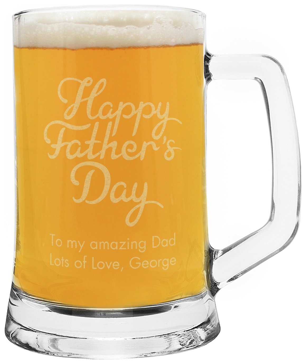 Personalised Message Happy Fathers Day Pint Glass
