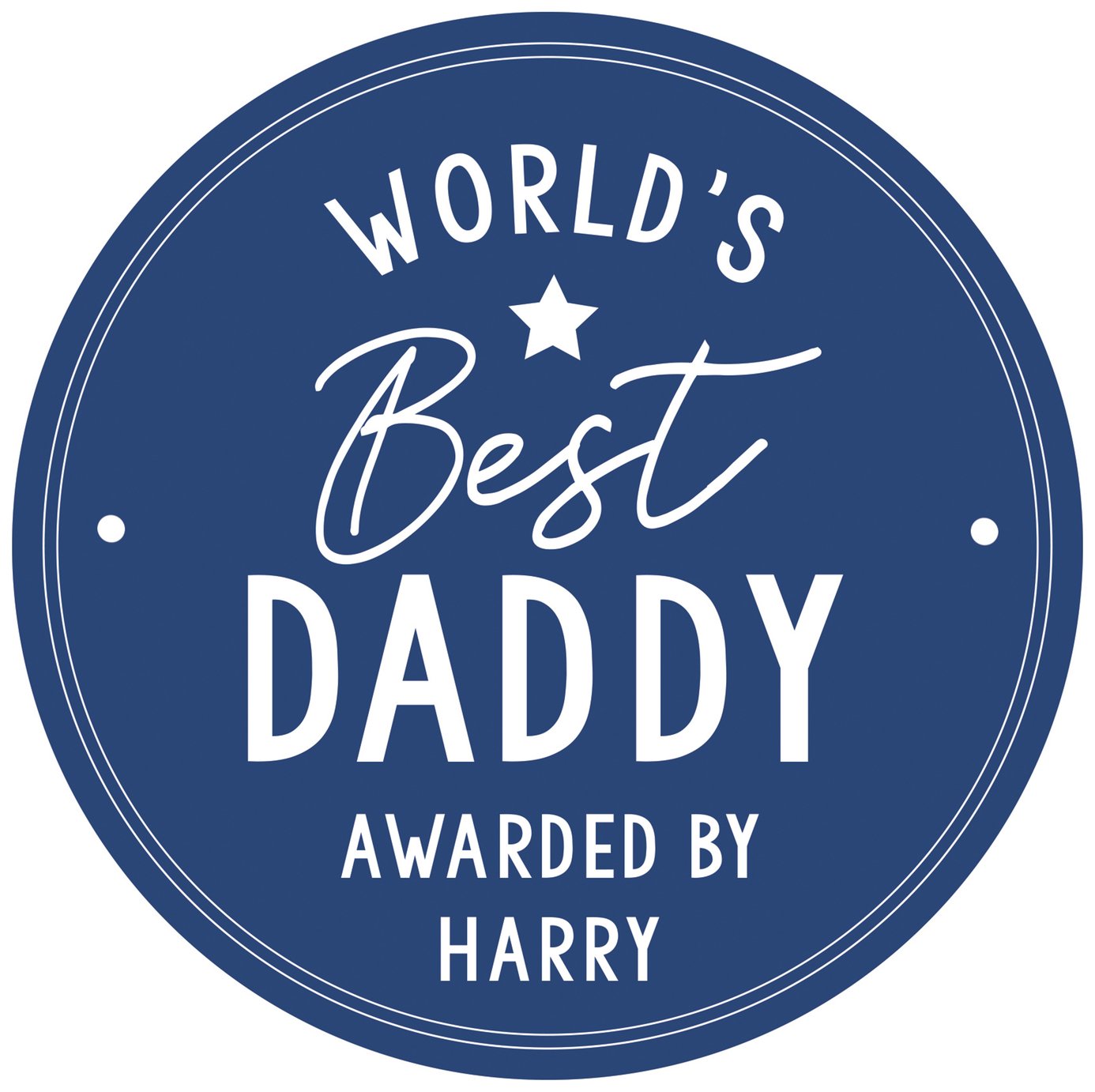 Personalised Message Worlds Best Blue Plaque Decoration