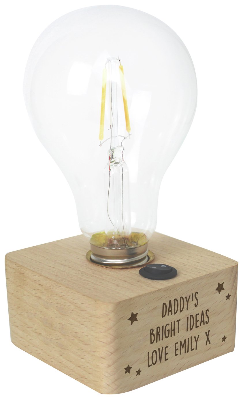 Personalised Message Star LED Bulb Table Lamp - Natural